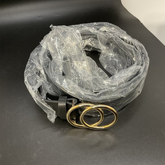 Woman’s Black  Faux‎ Leather Fashion Belt Size 39” X 1.5” New Without Tags - Picture 3 of 3